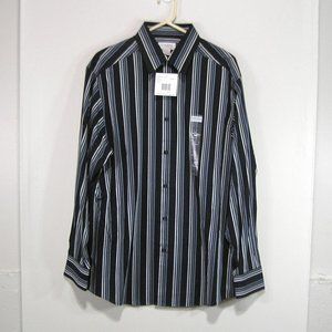 MEN'S SIZE LARGE 100% COTTON  BLACK STRIPE SHIRT